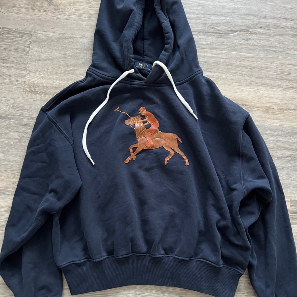 Polo Ralph Lauren Sweatshirt (Navy Blue & Leather)